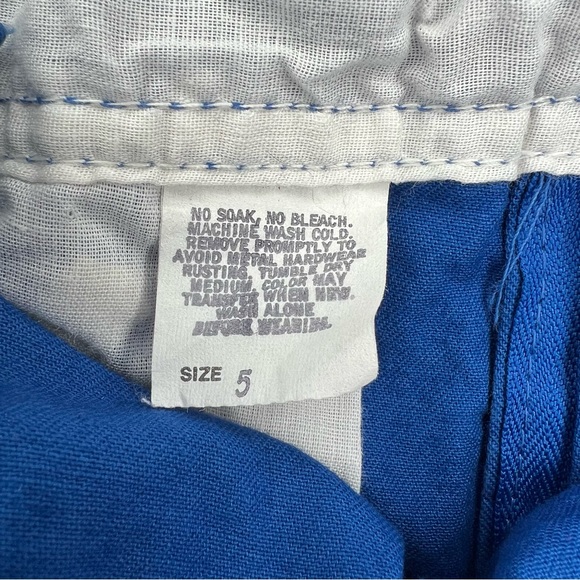 Vtg 90s Oshkosh B'Gosh Unisex Sz 5 Royal Blue Shortall Short Overalls Vestback - Picture 5 of 7